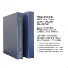 Álbum de Luxo American Coins Série 1 Dollar Colletion Incompleto