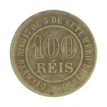 Moeda V-030 100 Réis 1888 BC/MBC  Cupro Níquel Ø27mm 10gr.