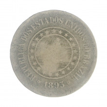 Moeda V-037 100 Réis 1893 BC  Cupro Níquel Ø27mm 10gr.