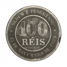 Moeda V-039 100 Réis 1895 BC  Cupro Níquel Ø27mm 10gr.