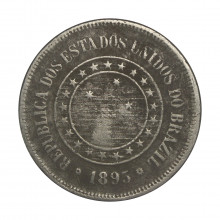 Moeda V-039 100 Réis 1895 BC  Cupro Níquel Ø27mm 10gr.