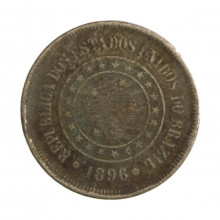Moeda V-040 100 Réis 1896 BC  Cupro Níquel Ø27mm 10gr.