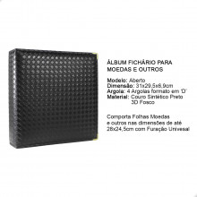 Álbum Fichário para Moedas 3D Fosco M