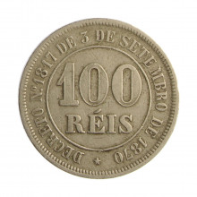 Moeda V-015 100 Réis 1885  MBC+ Cupro Níquel  Ø27mm 10gr.