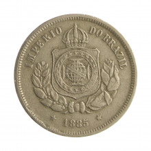Moeda V-015 100 Réis 1885  MBC+ Cupro Níquel  Ø27mm 10gr.