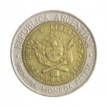 Moeda KM#112.1 1 Peso 1994 MBC Argentina América Bimetálico Ø23mm 6,4gr.