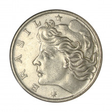Moeda V-321 1 Cruzeiro 1976 MBC/SOB Cupro Níquel Ø29mm 10,2gr.