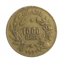 Moeda V-130 1000 Réis 1927 MBC+ Bronze Alumínio Ø27mm 8gr.