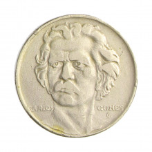 Moeda V-146 300 Réis 1936 MBC Carlos Gomes C/Marca de Verniz Cupro Níquel Ø25mm 8gr.
