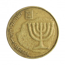 Moeda KM#158 10 Agorot 1986 MBC Israel Ásia Cobre Alumínio Níquel Ø22mm 4gr.