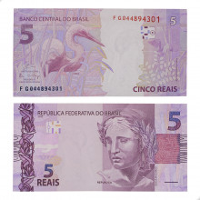 Cédula C-344 FG 5 Reais 2018 SOB/FE - Eduardo R. Guardia / Ilan Goldfajn
