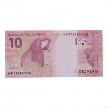 Cédula RL10.002 10 Reais AF 2012 SOB/FE - Guido Mantega 2ª Chancela / Alexandre A. Tombini