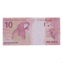Cédula RL10.002 10 Reais AF 2012 FE - Guido Mantega 2ª Chancela / Alexandre A. Tombini
