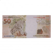 Cédula RL50.064 50 Reais KE 2020 SOB/FE - Paulo Roberto N. Guedes / Roberto Campos Neto