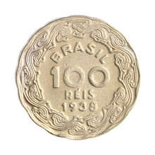 Moeda V-163 100 Réis 1938 FC Cupro Níquel Ø17mm 2,5gr.