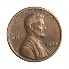 Moeda KM#201 One Cent Lincoln Memorial 1972 MBC USA América Bronze Ø19mm 3,11gr.