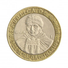 Moeda KM#236 100 Pesos 2005 SO MBC Chile América Bimetálico Ø23,5mm 7,58gr.