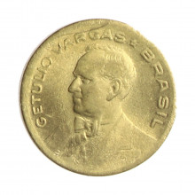 Moeda V-187a 20 Centavos 1945 SOB S/Sigla Bronze Alumínio Ø19mm 4gr.