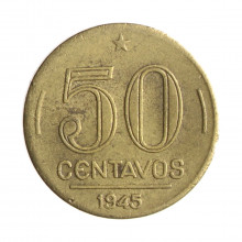 Moeda V-194 50 Centavos 1945 MBC+ Bronze Alumínio Ø21mm 5gr.