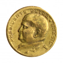 Moeda V-221 50 Centavos 1954 MBC C/Sinais de Limpeza Bronze Alumínio Ø21mm 5gr.