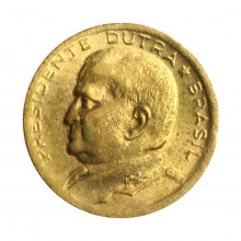 Moeda V-222 50 Centavos 1955 MBC C/Sinais de Limpeza Bronze Alumínio Ø21mm 5gr.