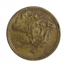 Moeda V-239 2 Cruzeiros 1943 MBC Bronze Alumínio Ø25mm 8gr.
