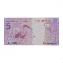 Cédula RL5.027 5 Reais IE 2021 FE - Paulo Roberto N. Guedes / Roberto Campos Neto