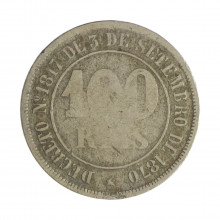 Moeda V-002 100 Réis 1871 BC Cupro Níquel Ø27mm 10gr.