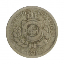 Moeda V-002 100 Réis 1871 BC Cupro Níquel Ø27mm 10gr.
