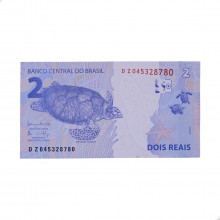 Cédula RL2.031 2 Reais DZ 2016 C/ Peq. Mancha Regular FE - Henrique de C. Meirelles / Ilan Goldfajn