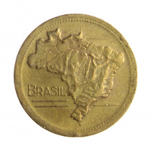 Moeda V-245 2 Cruzeiros 1950  MBC  C/Sinais de Limpeza Bronze Alumínio  Ø25mm 8gr.