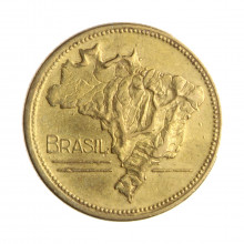 Moeda V-244 2 Cruzeiros 1949  MBC  C/Sinais de Limpeza Bronze Alumínio  Ø25mm 8gr.