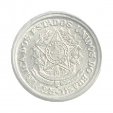 Moeda V-258 10 Centavos 1957 SOB/FC C/Leve Traço de Cunhagem Alumínio Ø17mm 1gr.