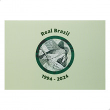 Folder Encarte para Cédula de 1 Real Brazil 1994-2024 Beija-Flor