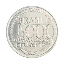 Moeda V-429 5000 Cruzeiros 1992 FC Bicentenário de Tiradentes Aço Inoxidável Ø31mm 10gr.*