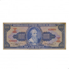Cédula C-055 1000 Cruzeiros 1962 MBC