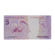 Cédula RL5.015 5 Reais EJ 2017 SOB/FE - Henrique de C. Meirelles / Ilan Goldfajn