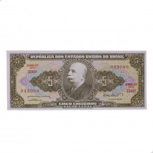 Cédula C-071 5 Cruzeiros 1962 C/ Manchas FE