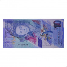Cédula P#57 10 Dollar 2019 Polímero Estados Orientais do Caribe América FE