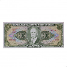 Cédula C-082 10 Cruzeiros 1962 MBC+