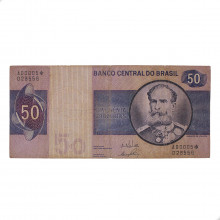 Cédula C-142a 50 Cruzeiro 1970 Série 00005 *A Escassa BC