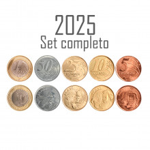 Set Completo 5 Moedas do Real 2025 FC - Datas normais