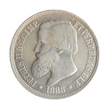 Moeda P-654 1000 Réis 1888 MBC Prata 0.917 Ø30mm 12,75gr.