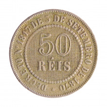 Moeda V-027 50 Réis 1888 MBC Data Escassa Cupro-níquel Ø22mm 7gr.