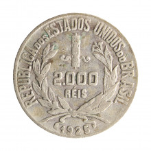 Moeda P-711 2000 Réis 1925 MBC Prata 0.500 Ø26mm 8gr.