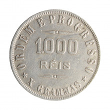 Moeda P-692 1000 Réis 1912 MBC Prata 0.900 Ø26mm 10gr.