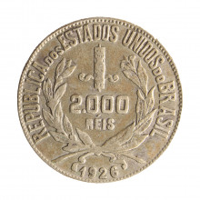 Moeda P-712 2000 Réis 1926 MBC Prata 0.500 Ø26mm 8gr.