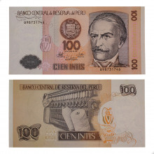 P#133a 100 Intis 1987 SOB/FE Peru América C/ Leves Manchas