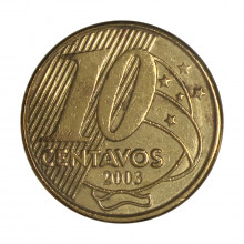 Moeda V-496 10 Centavos 2003 MBC+ Aço R Bronze Ø20mm 4,8gr.