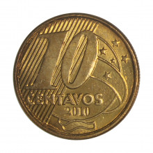 Moeda V-503 10 Centavos 2010 SOB/FC Aço R BronzeØ20mm 4,8gr.